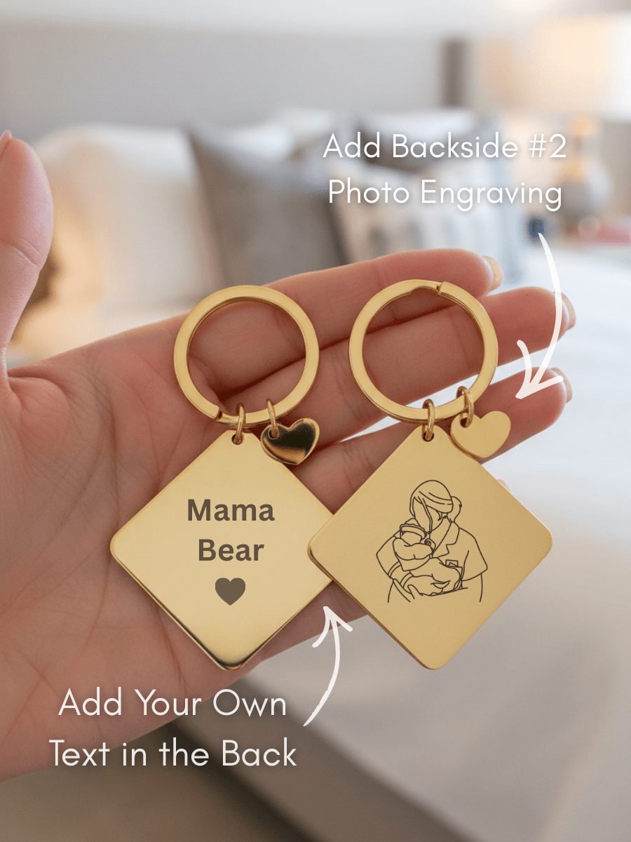 Mom Custom Engraved Photo Keychain - Soulmate Customs