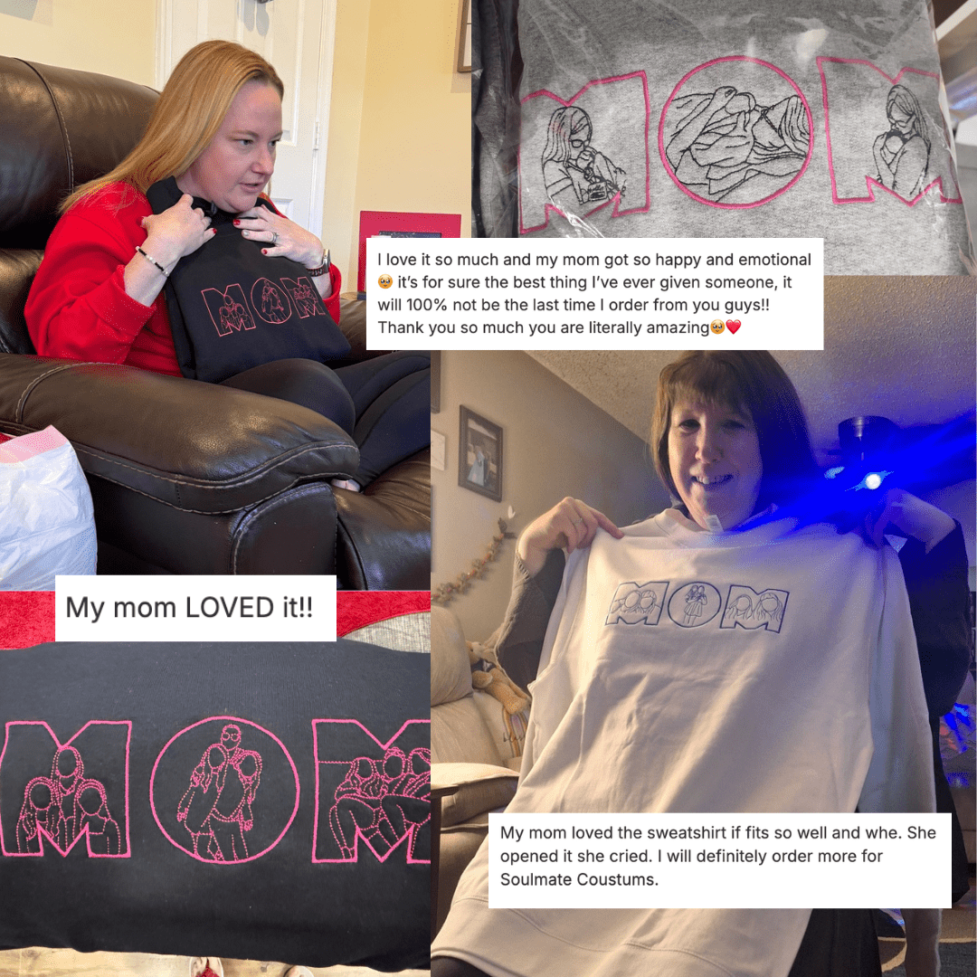 MOM Custom Photo Hoodie - 3 Photo Design - Soulmate Customs