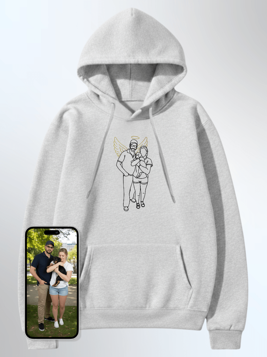 Memorial Custom Embroidered Photo Hoodie - Soulmate Customs