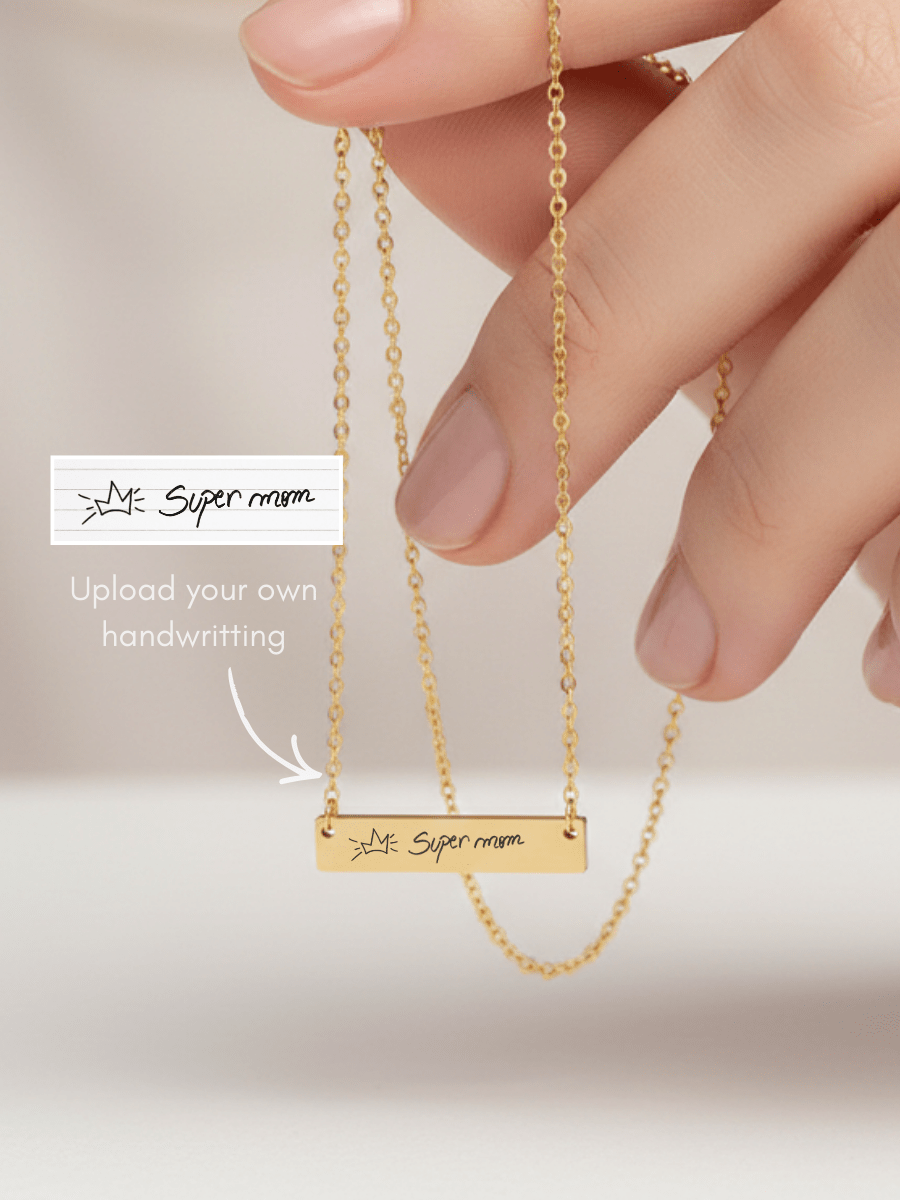 Mom Custom Engraved Text Bar Necklace - Soulmate Customs