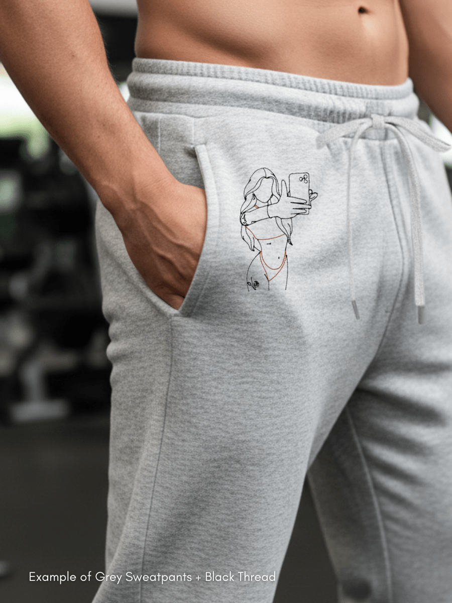 Custom Embroidered Photo Sweatpants - Soulmate Customs