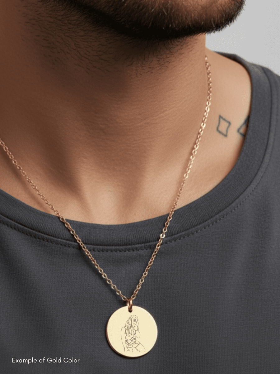 Spicy Custom Engraved Photo Circle Necklace - Soulmate Customs