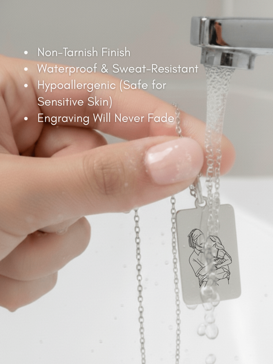 Dad Custom Engraved Photo Tag Necklace - Soulmate Customs