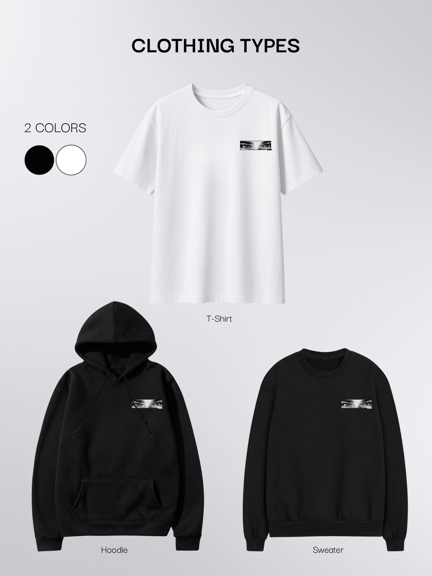Personalized Eyes + Name T-Shirt, Sweatshirt & Hoodie | Custom Photo Shirt - Soulmate Customs