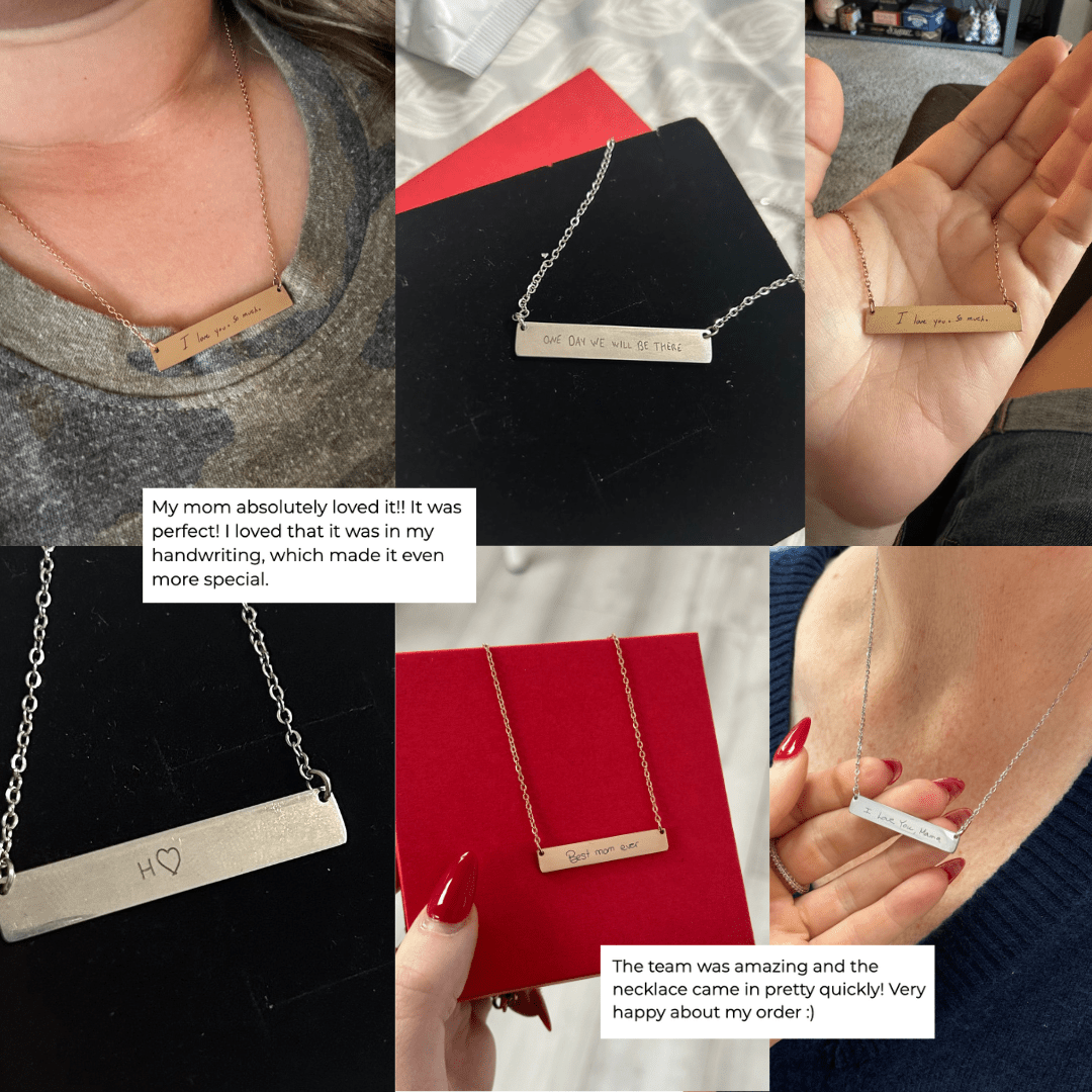 Custom Bar Necklace Personalized Message