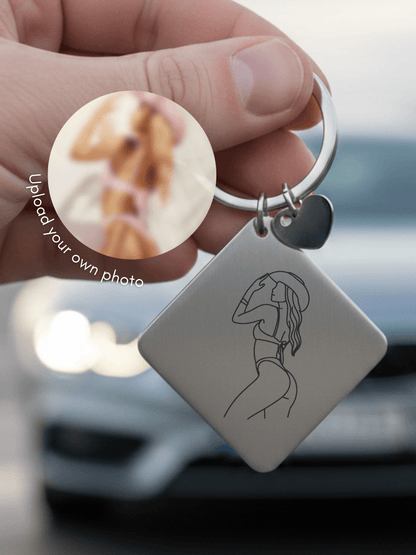 Spicy Custom Engraved Photo Keychain - Soulmate Customs