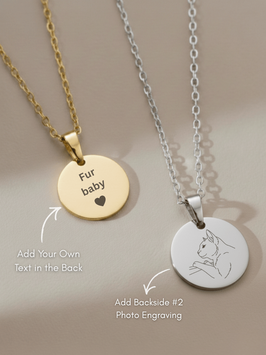 Pet Photo Engraved Circle Necklace - Soulmate Customs