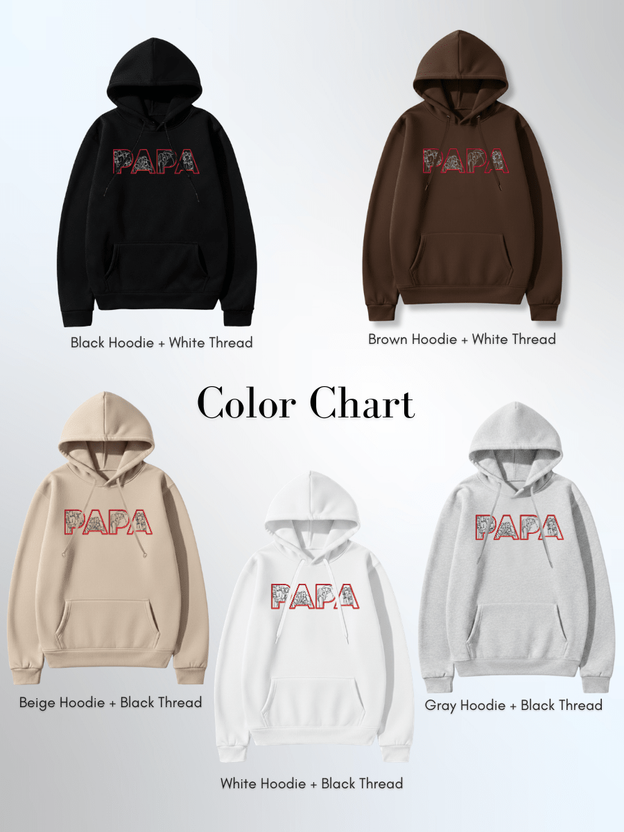 Papa Custom Embroidered Photo Hoodie - Soulmate Customs
