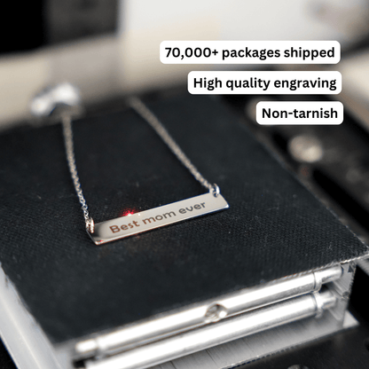Custom Bar Necklace Personalized Message