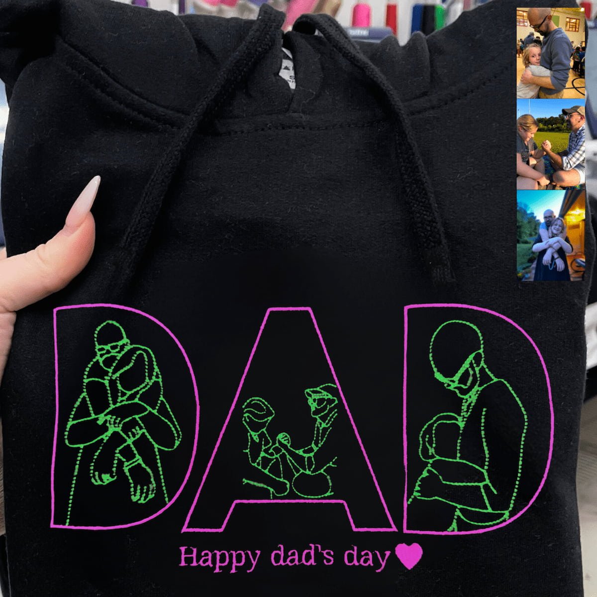 Embroidered "DAD" Hoodie - Soulmate Customs© - Soulmate Customs