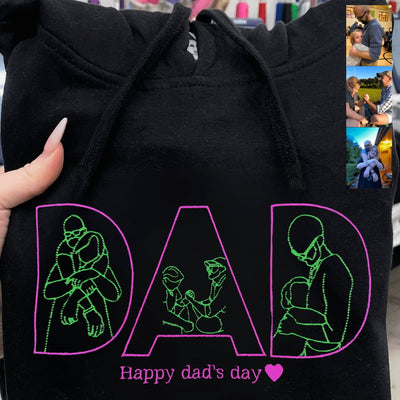 Embroidered "DAD" Hoodie - Soulmate Customs© - Soulmate Customs