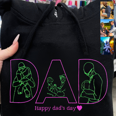 Embroidered Fathers Day "DAD" Hoodie - Soulmate Customs©