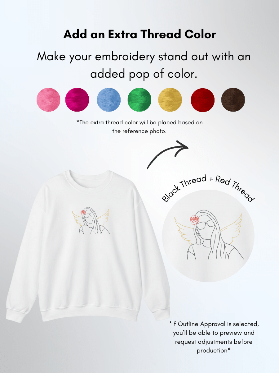 Memorial Custom Embroidered Photo Sweatshirt - Soulmate Customs