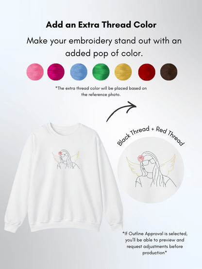 Memorial Custom Embroidered Photo Sweatshirt - Soulmate Customs