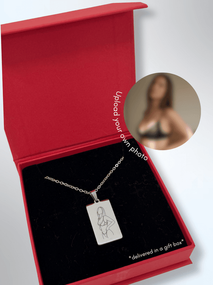 Spicy Custom Engraved Photo Tag Necklace - Soulmate Customs