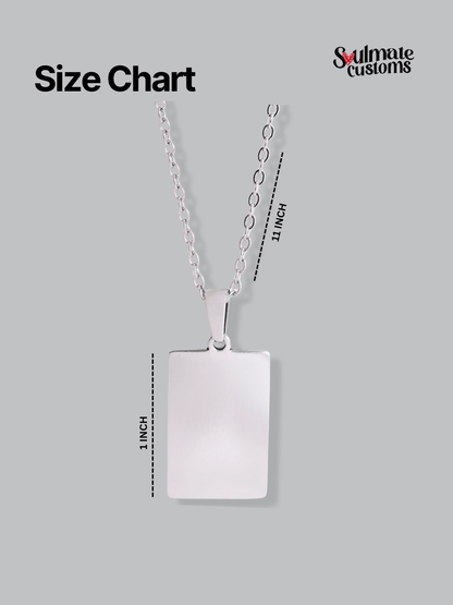 Memorial Custom Engraved Photo Tag Necklace - Soulmate Customs