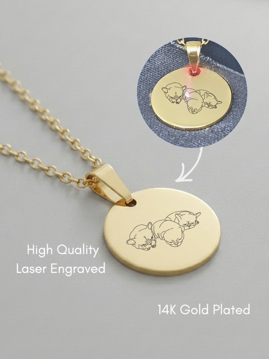 Pet Photo Engraved Circle Necklace - Soulmate Customs