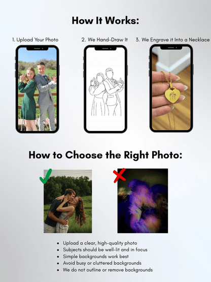 Soulmate Custom Engraved Photo Heart Necklace - Soulmate Customs