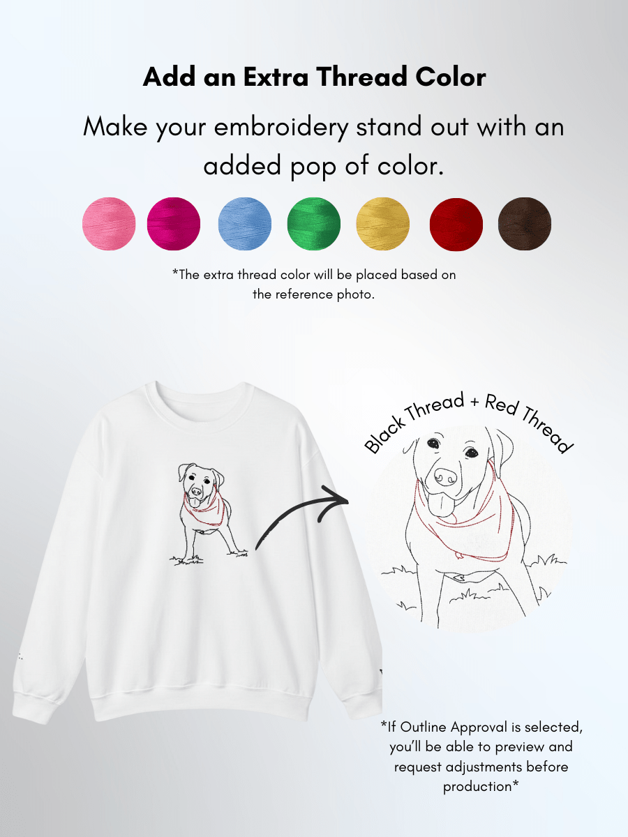 Pet Custom Embroidered Photo Sweatshirt - Soulmate Customs