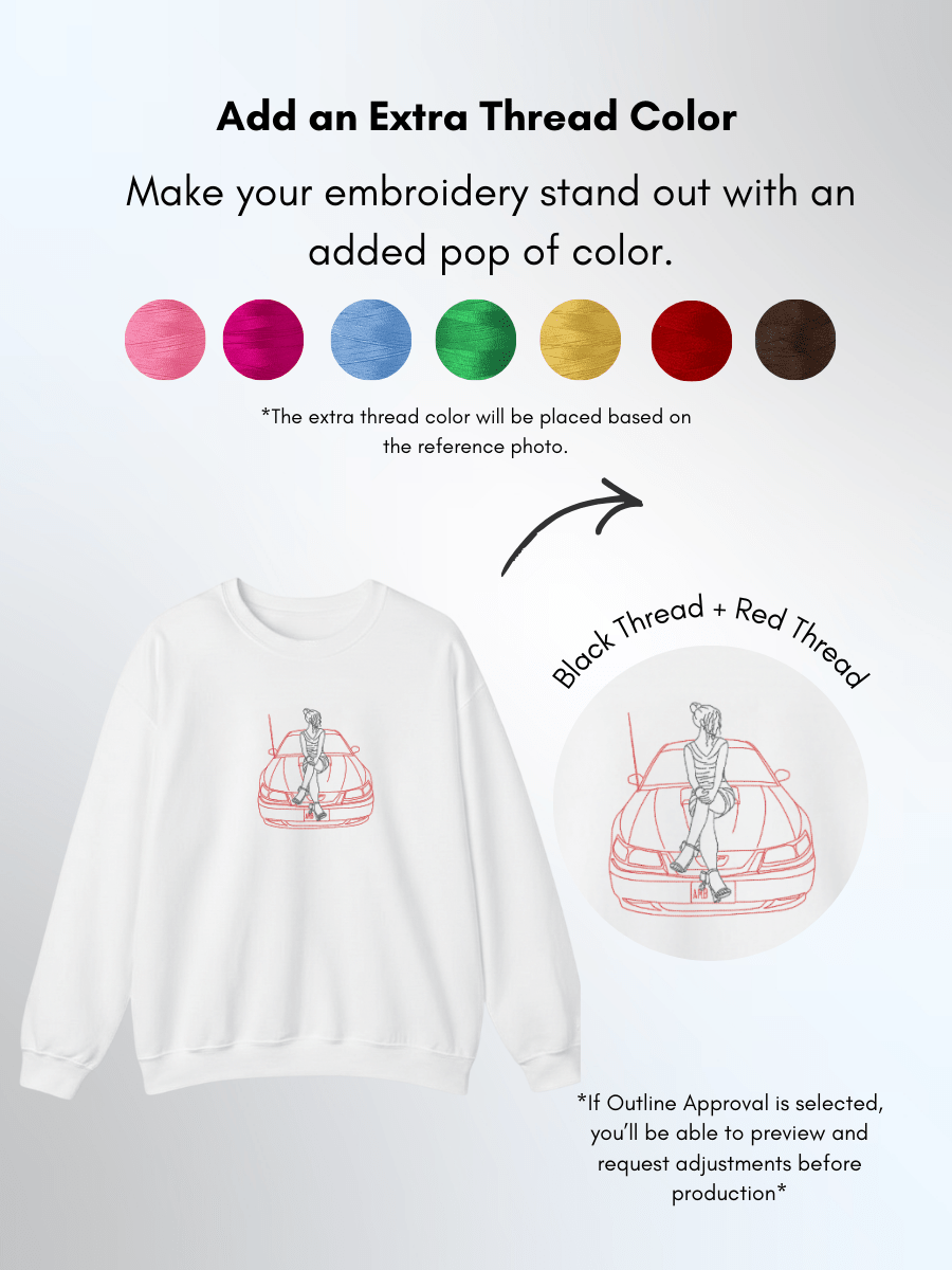 Automobile Custom Embroidered Photo Sweatshirt - Soulmate Customs