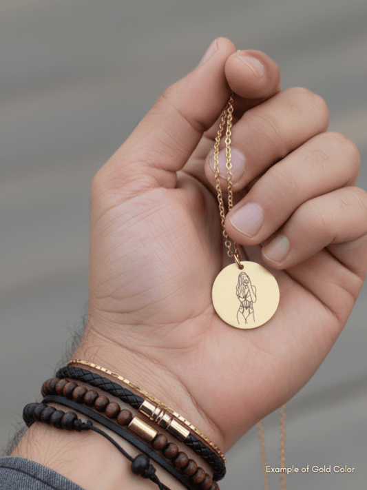 Spicy Custom Engraved Photo Circle Necklace - Soulmate Customs