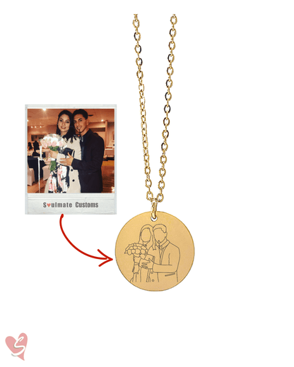 Custom Soulmate© Round Necklace Photo Outline - Soulmate Customs
