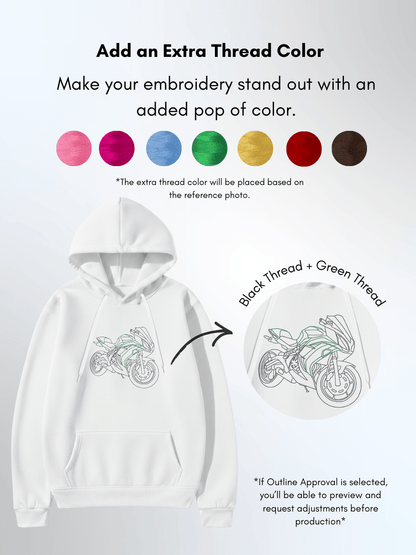 Automobile Custom Embroidered Photo Hoodie - Soulmate Customs