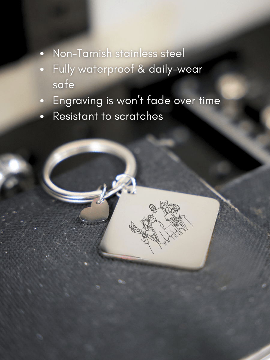 Dad Custom Engraved Photo Keychain - Soulmate Customs