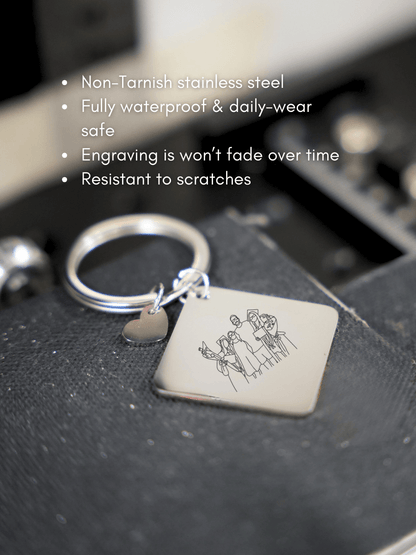 Dad Custom Engraved Photo Keychain - Soulmate Customs