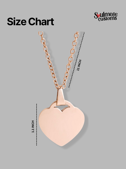 Mom Custom Engraved Photo Heart Necklace - Soulmate Customs