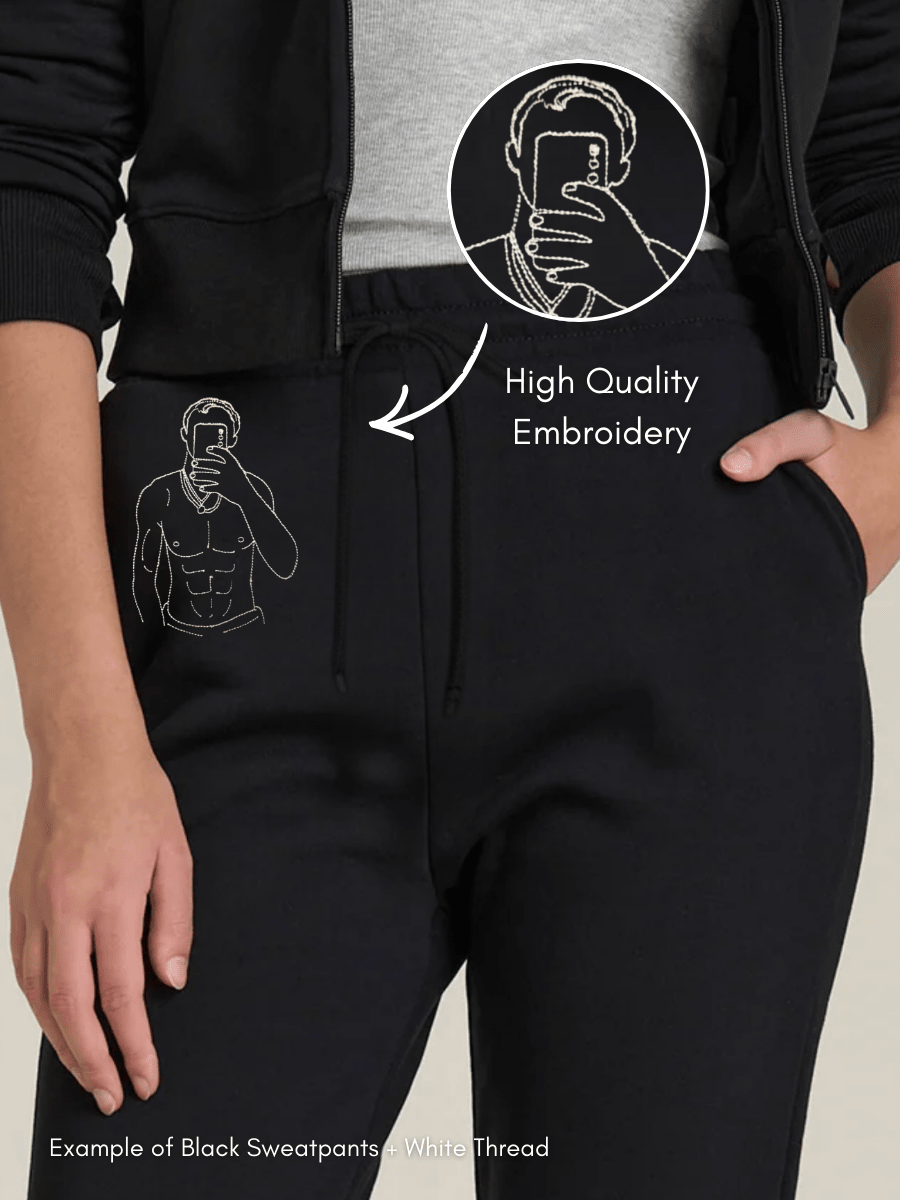Custom Embroidered Photo Sweatpants - Soulmate Customs