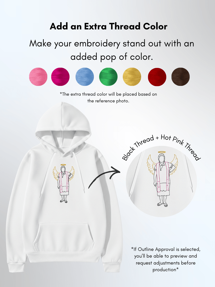 Memorial Custom Embroidered Photo Hoodie - Soulmate Customs