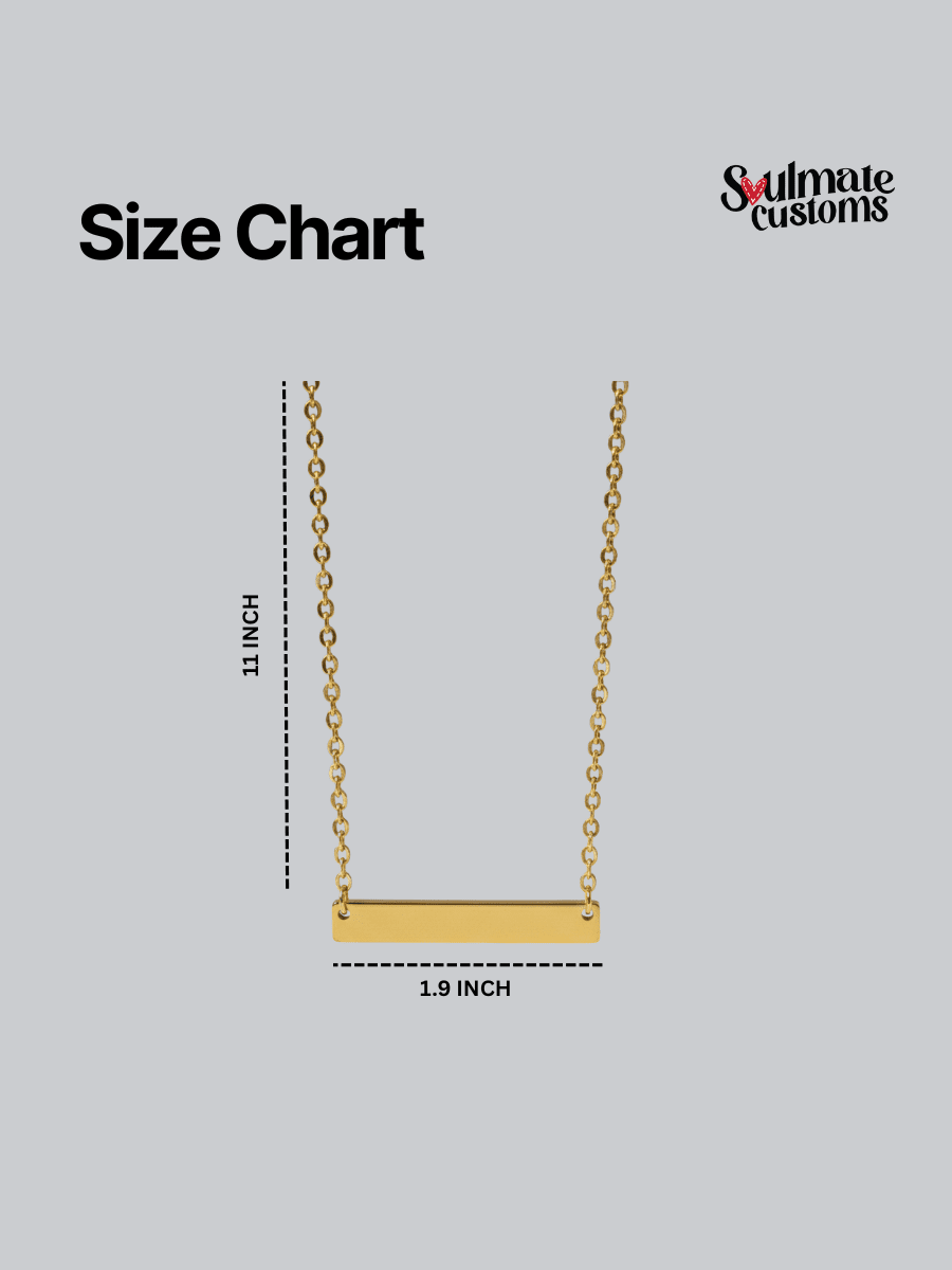 Mom Custom Engraved Text Bar Necklace - Soulmate Customs