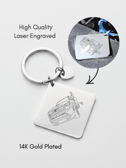 Automobile Custom Engraved Photo Keychain - Soulmate Customs