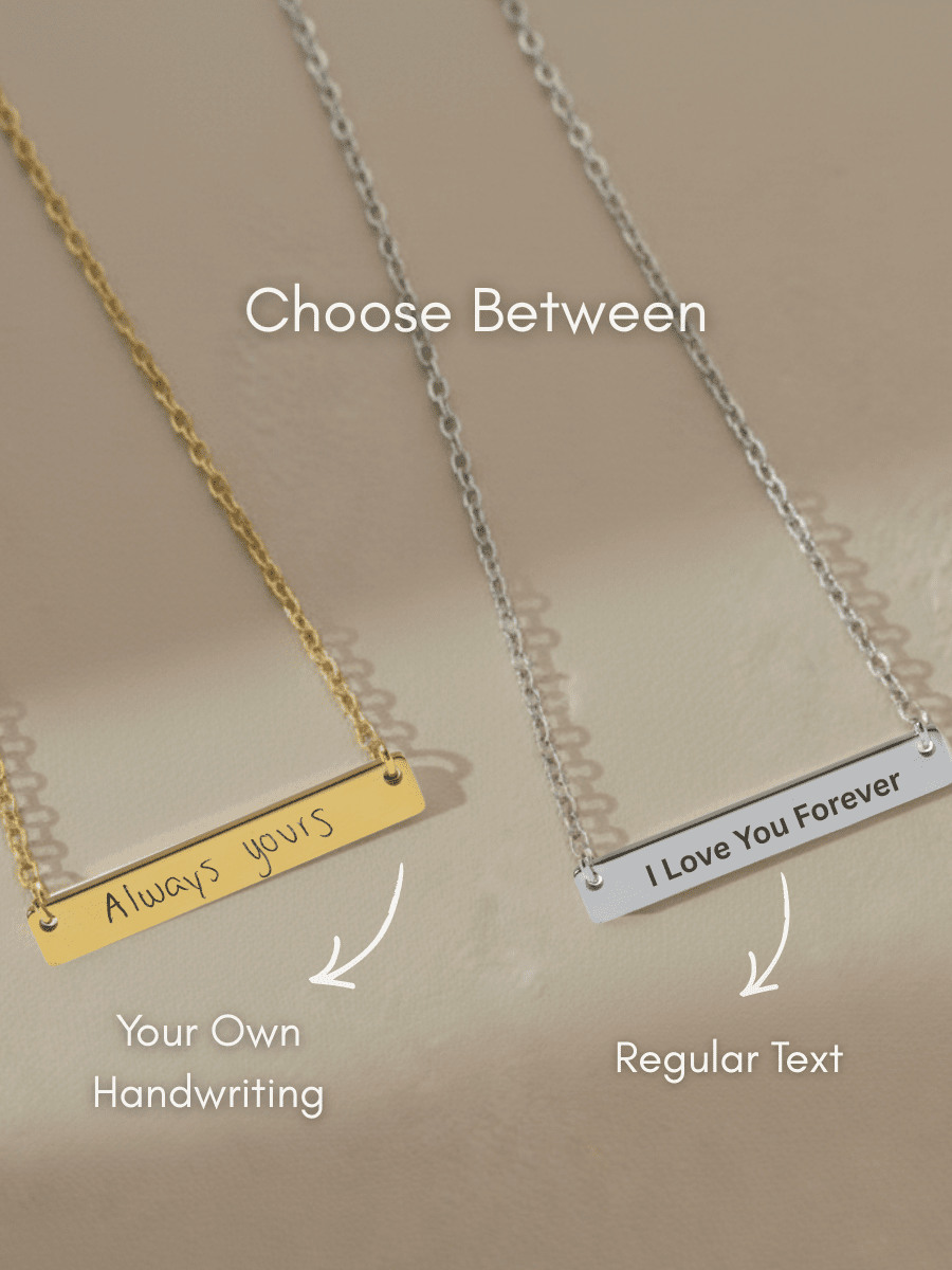 Soulmate Custom Engraved Text Bar Necklace - Soulmate Customs