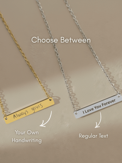 Soulmate Custom Engraved Text Bar Necklace - Soulmate Customs