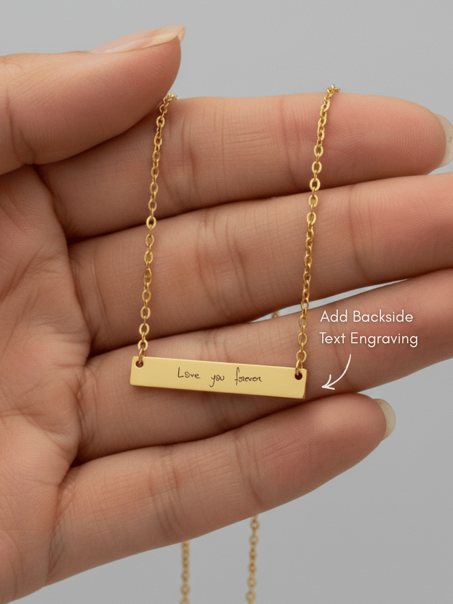 Mom Custom Engraved Text Bar Necklace - Soulmate Customs