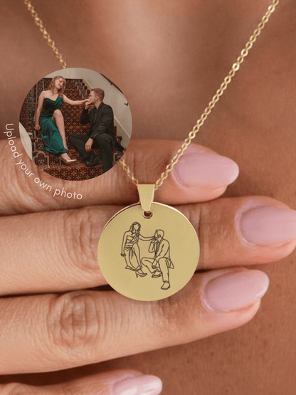 Soulmate Custom Engraved Photo Circle Necklace - Soulmate Customs