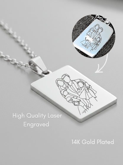 Dad Custom Engraved Photo Tag Necklace - Soulmate Customs