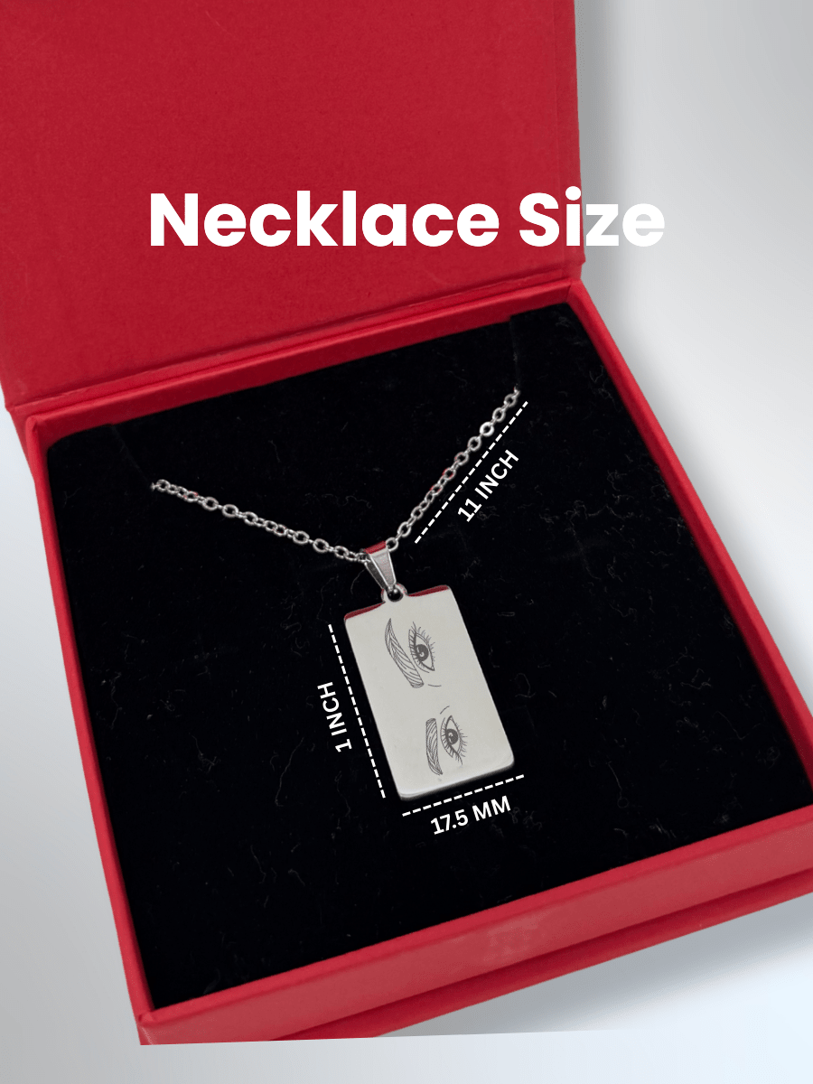 Eye Custom Engraved Photo Tag Necklace - Soulmate Customs