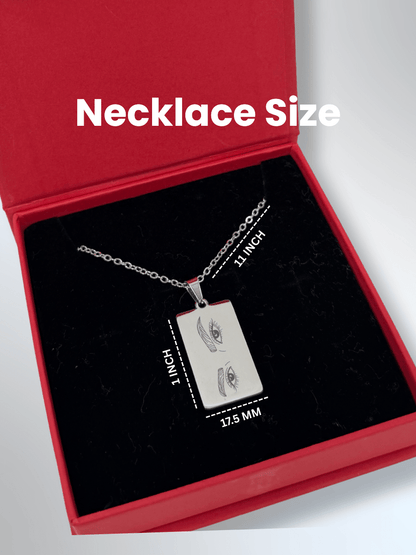 Eye Custom Engraved Photo Tag Necklace - Soulmate Customs