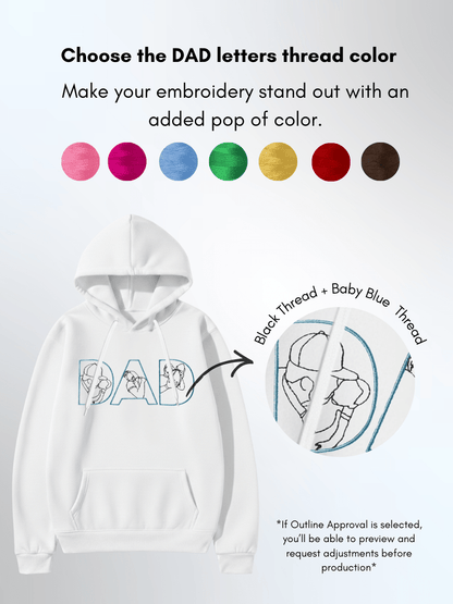 Dad Custom Embroidered Photo Hoodie - Soulmate Customs
