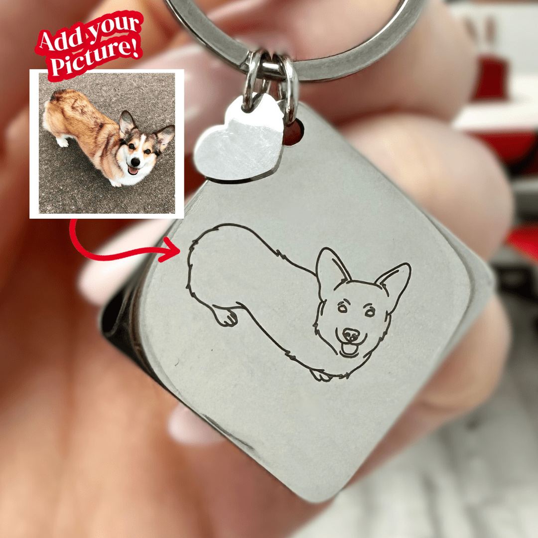 Custom Soulmate© Square Keychain Outlined Photo - Soulmate Customs