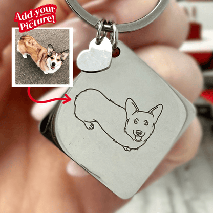 Custom Soulmate© Square Keychain Outlined Photo - Soulmate Customs