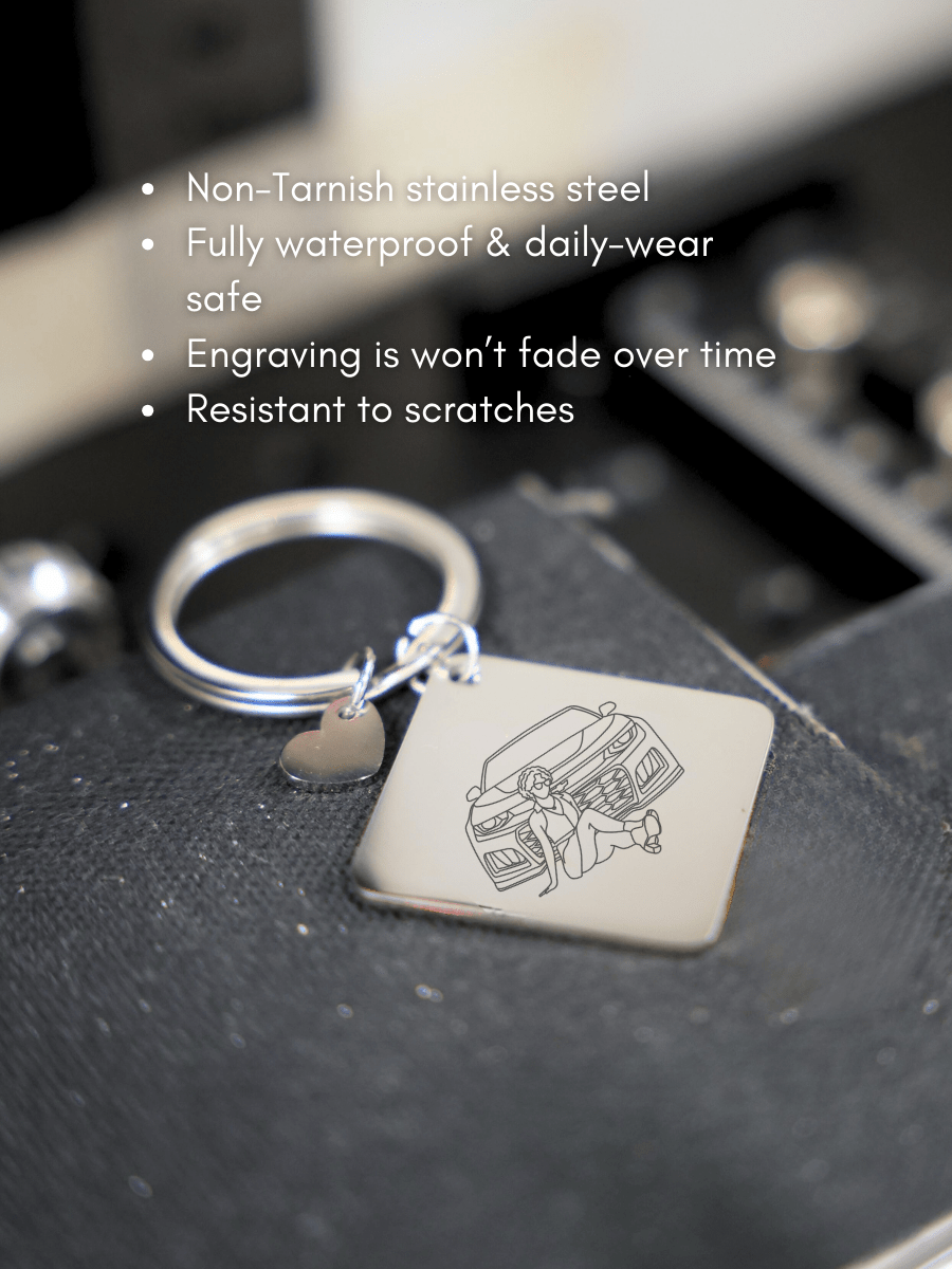 Automobile Custom Engraved Photo Keychain - Soulmate Customs