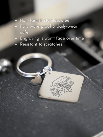 Automobile Custom Engraved Photo Keychain - Soulmate Customs