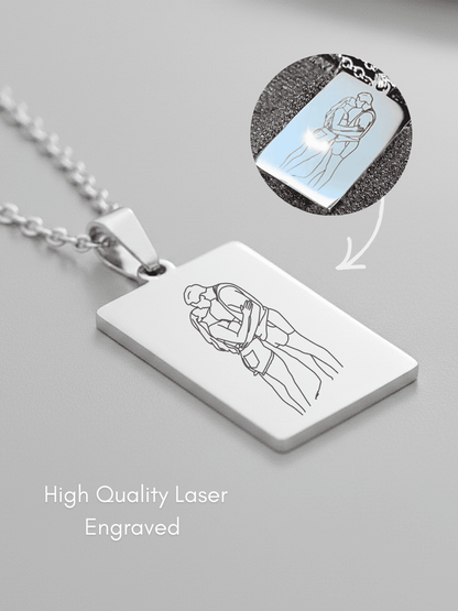 Soulmate Custom Engraved Photo Tag Necklace - Soulmate Customs