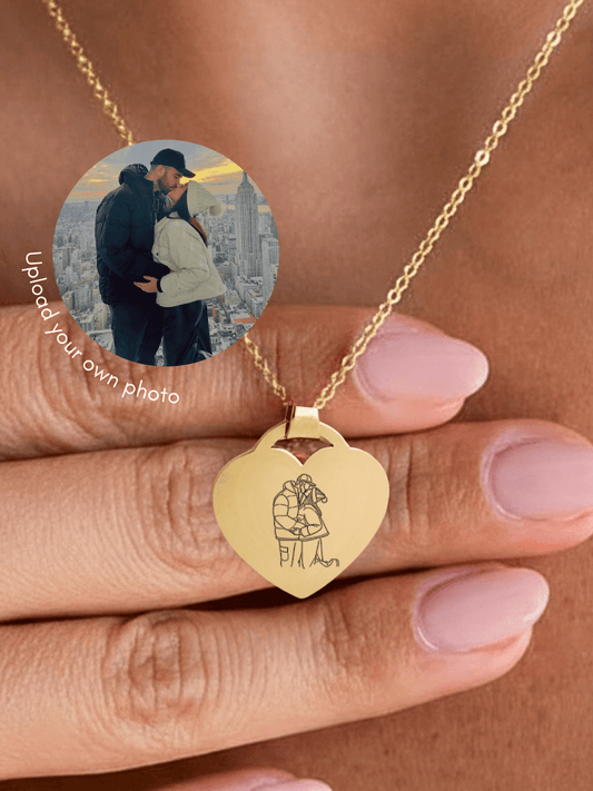 Soulmate Custom Engraved Photo Heart Necklace - Soulmate Customs