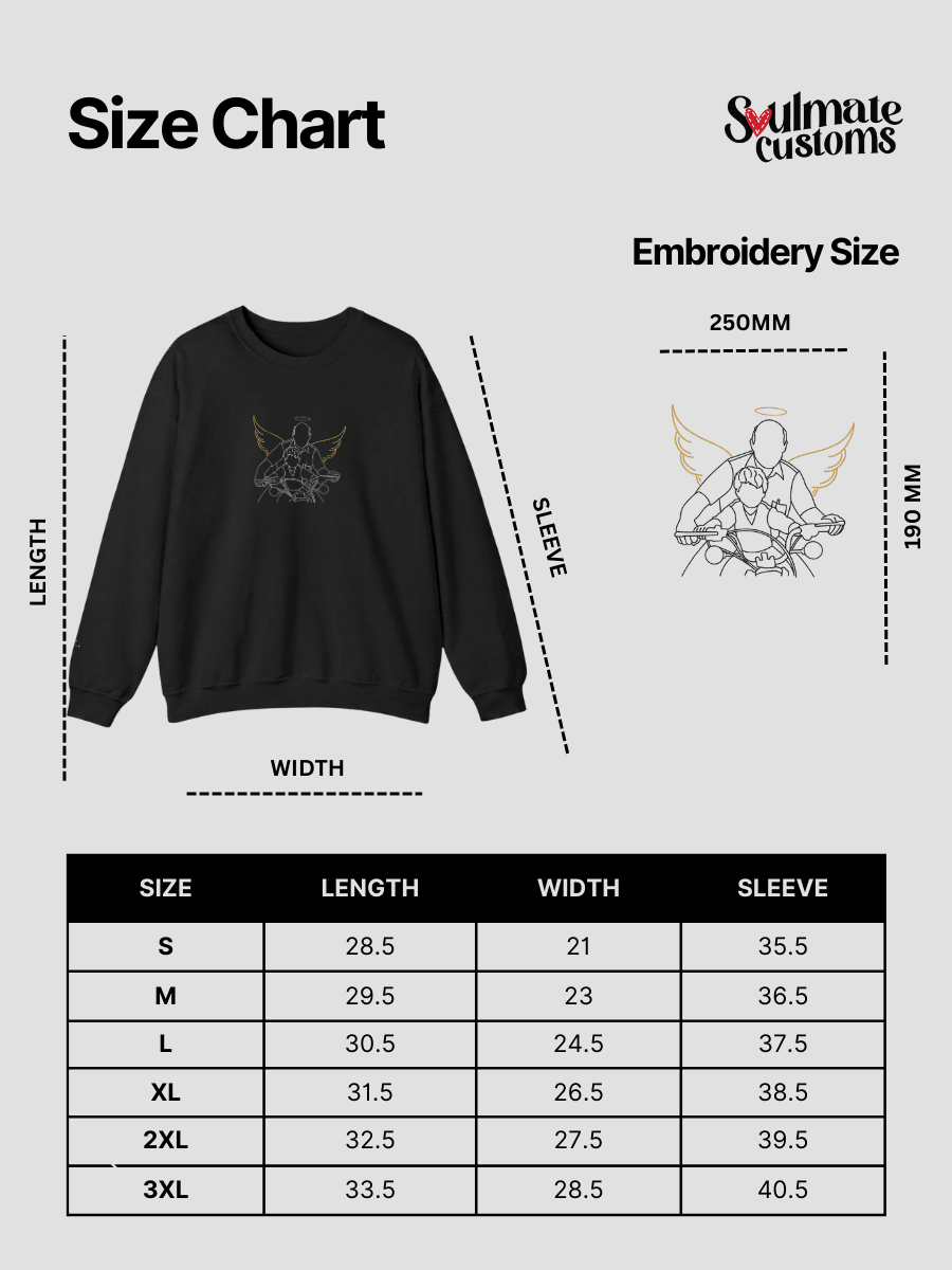 Memorial Custom Embroidered Photo Sweatshirt - Soulmate Customs