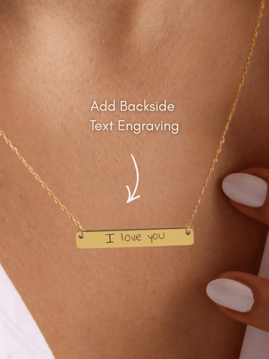Soulmate Custom Engraved Text Bar Necklace - Soulmate Customs